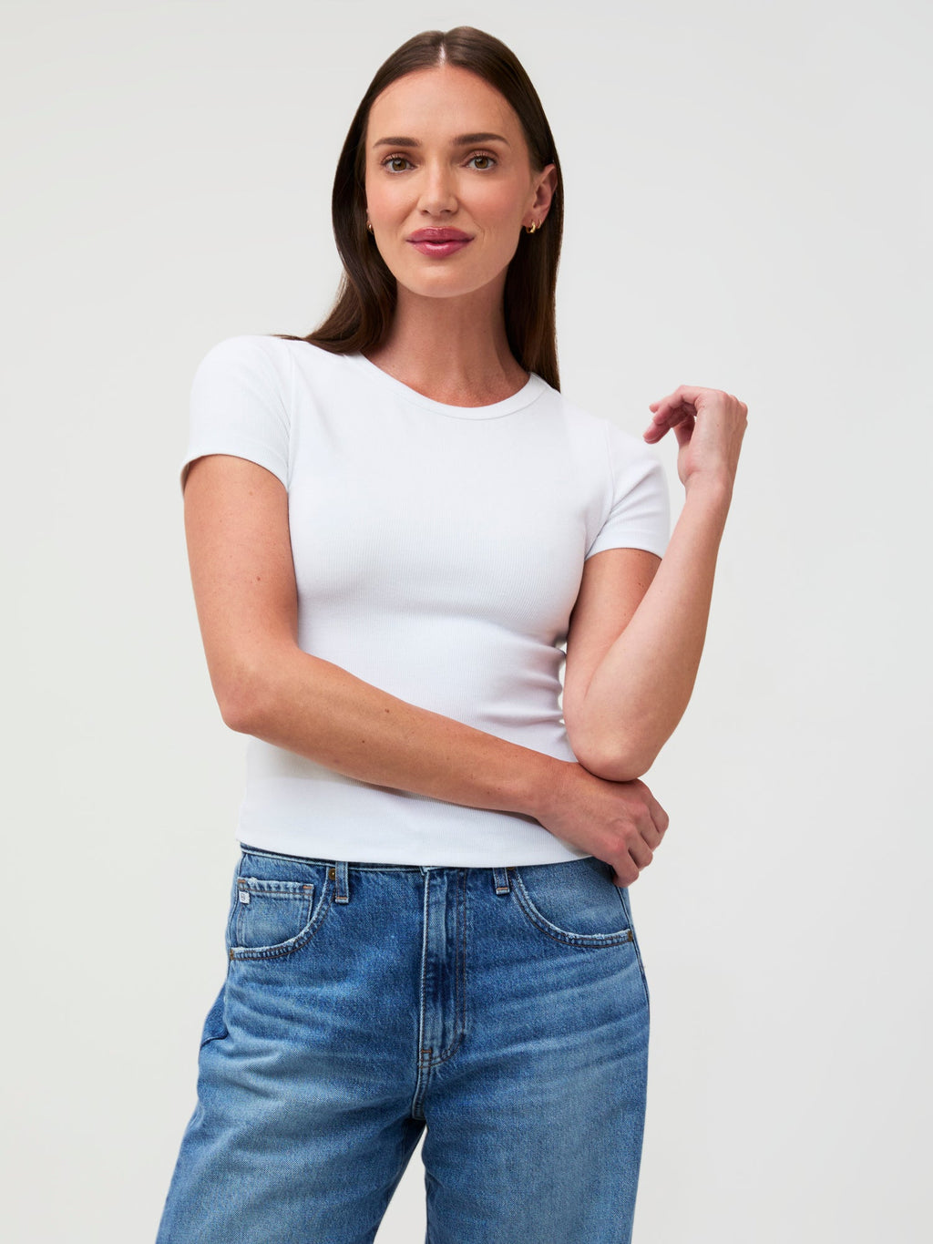 White & Dark Navy Ribbed Tee 2-Pack