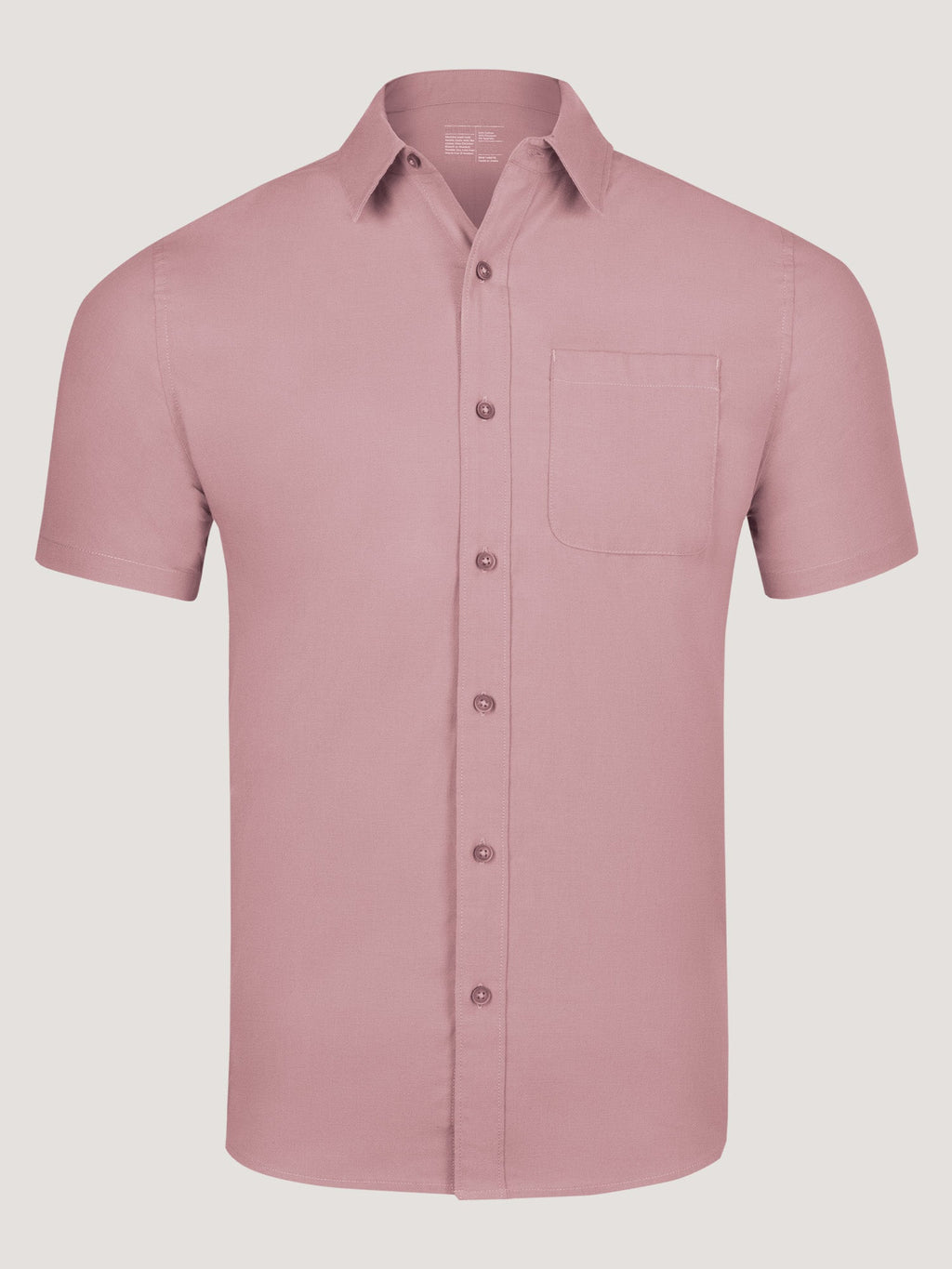 Chalk Pink Short Sleeve Stretch Button Up
