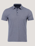 Navy + White Striped Performance Cool Polo