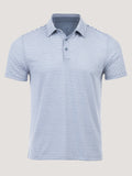 Wedgewood + White Striped Performance Cool Polo