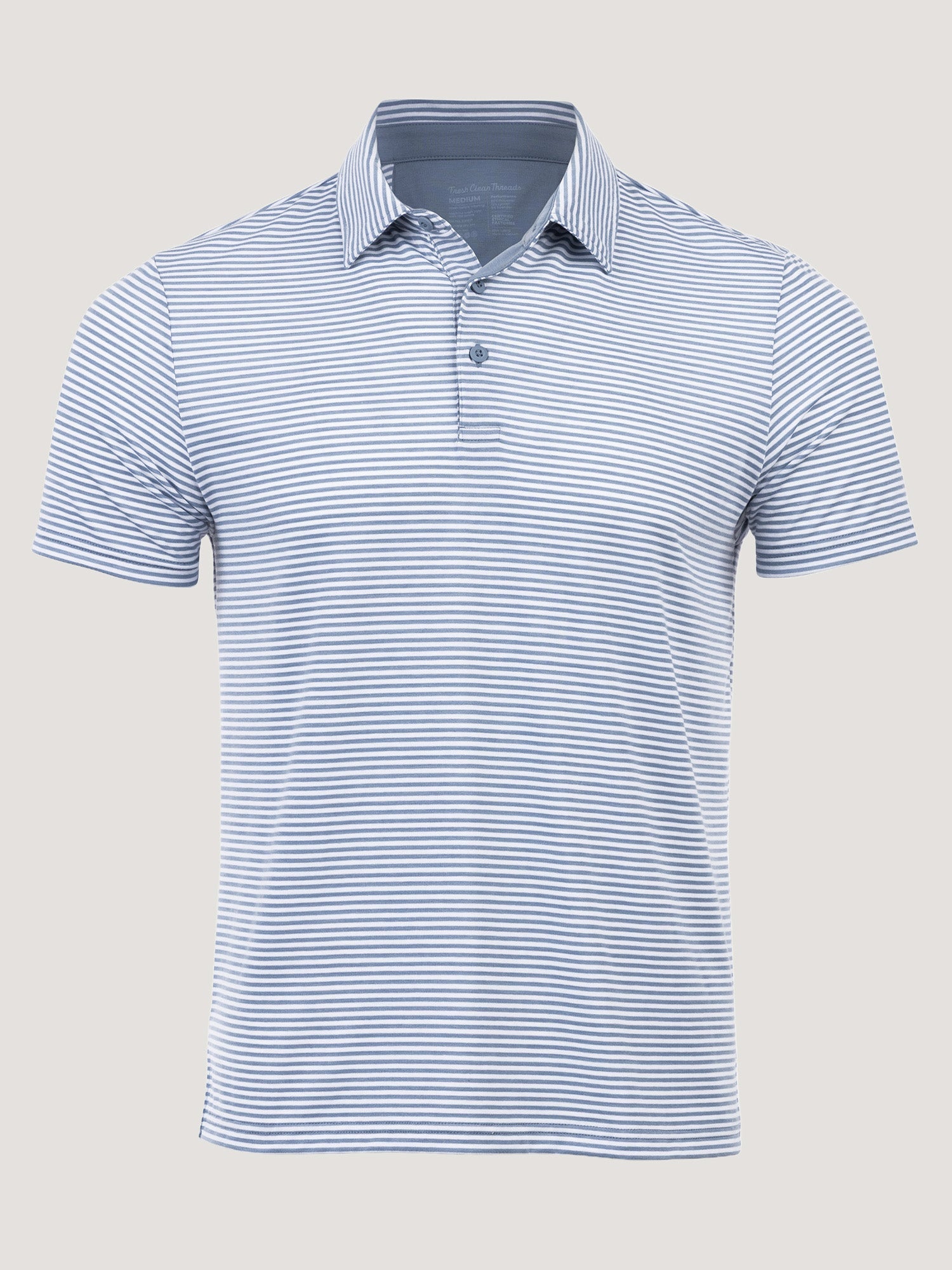 Wedgewood + White Striped Performance Cool Polo