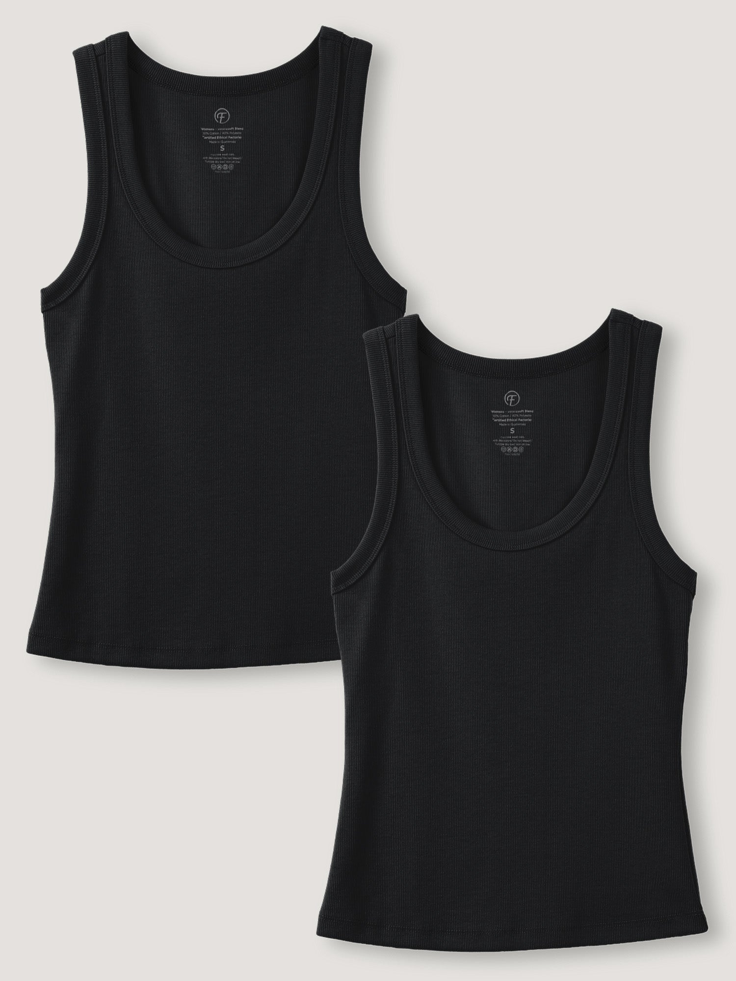 Black Ribbed Tank 2-Pack