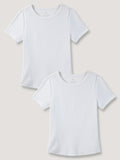 White Ribbed Tee 2-Pack