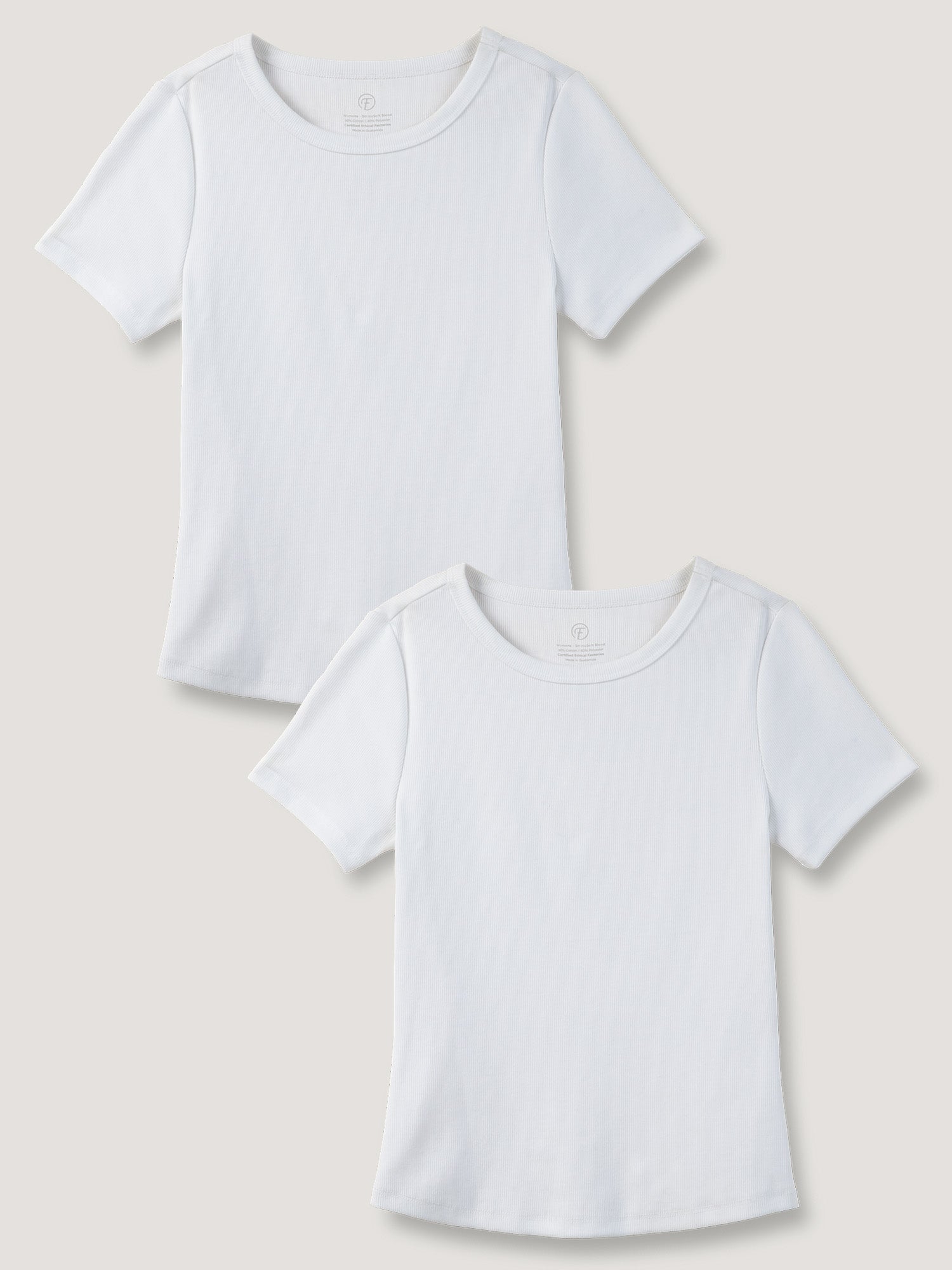 White Ribbed Tee 2-Pack