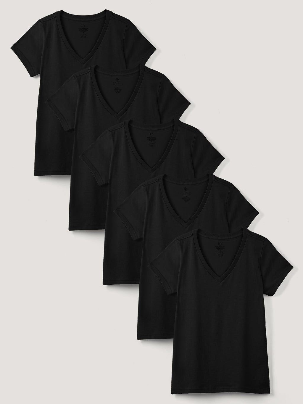 Women's V-Neck All Black 5-Pack