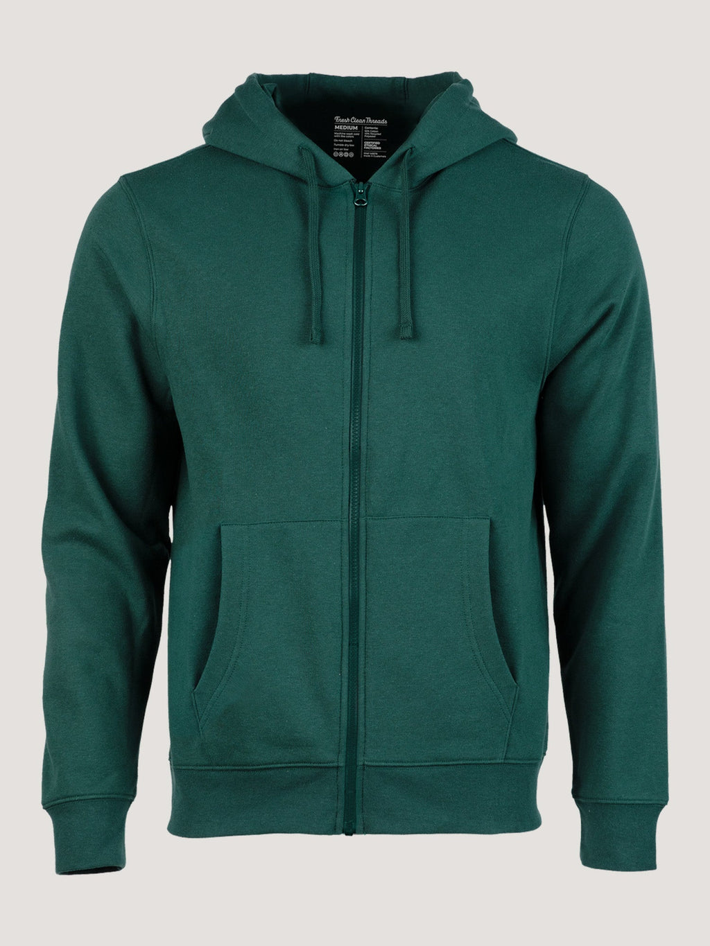 Dark Emerald Zip-Up Hoodie