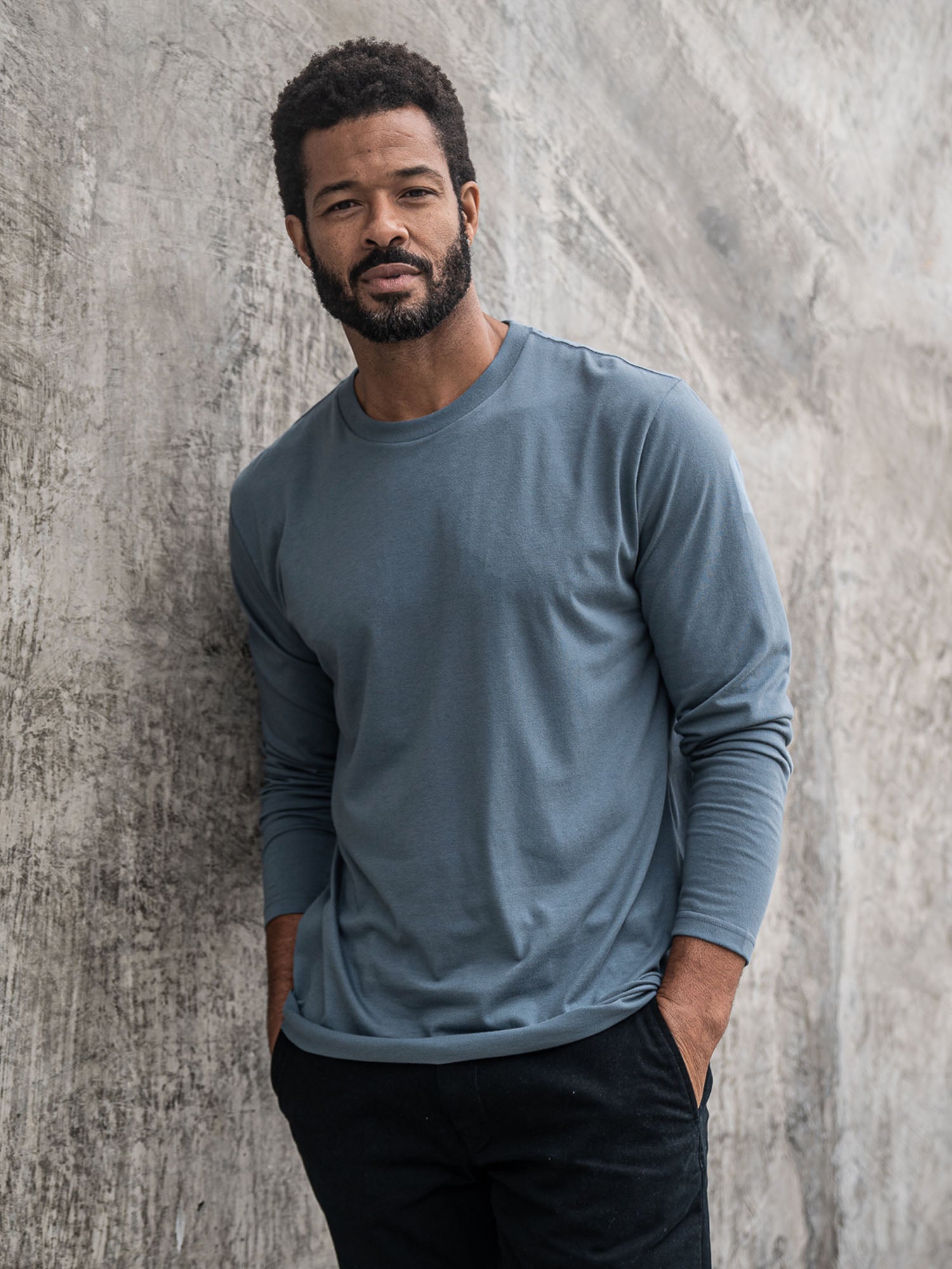 Storm Blue Long Sleeve Crew Neck