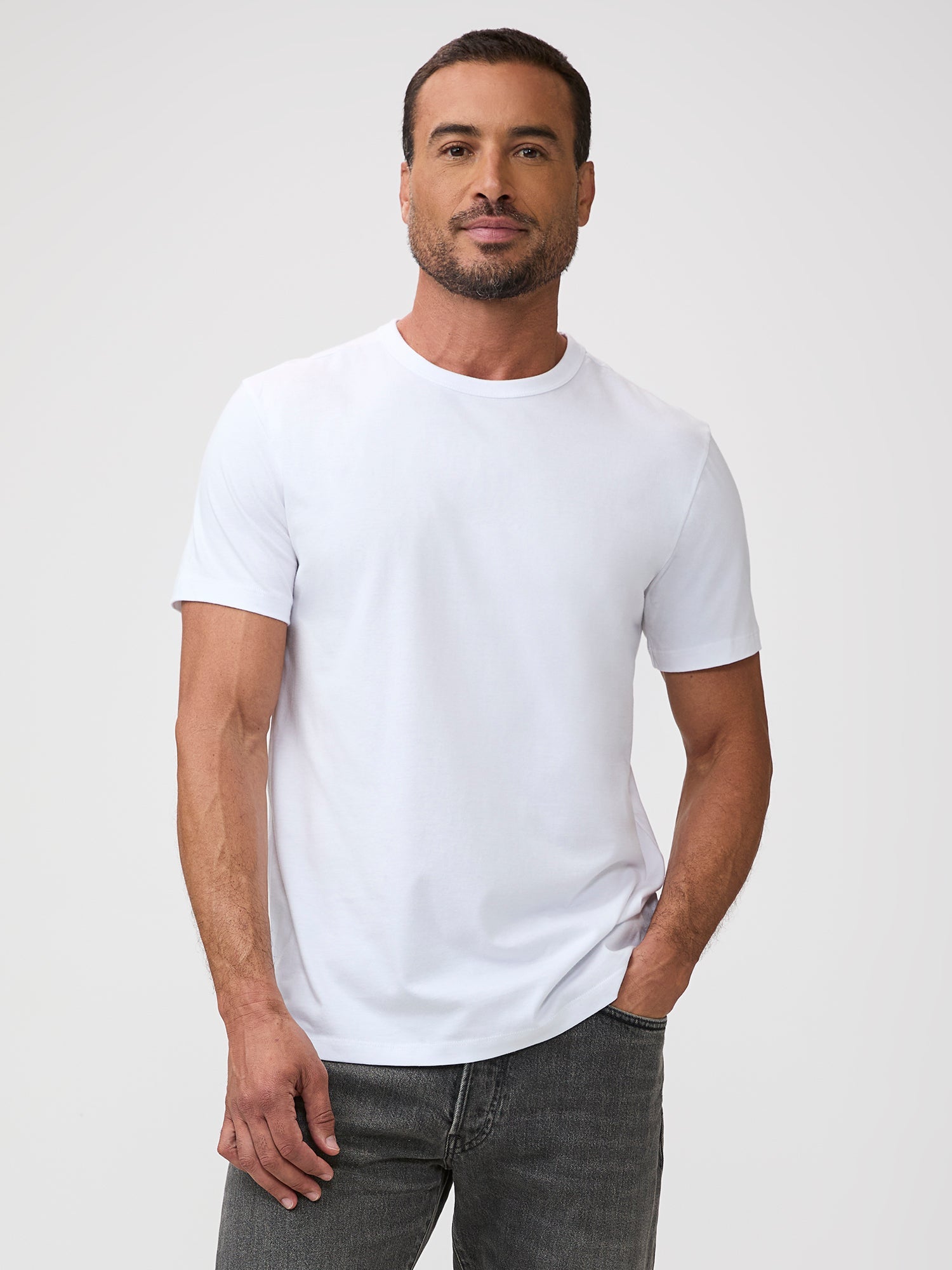 Heritage White Cotton Crew
